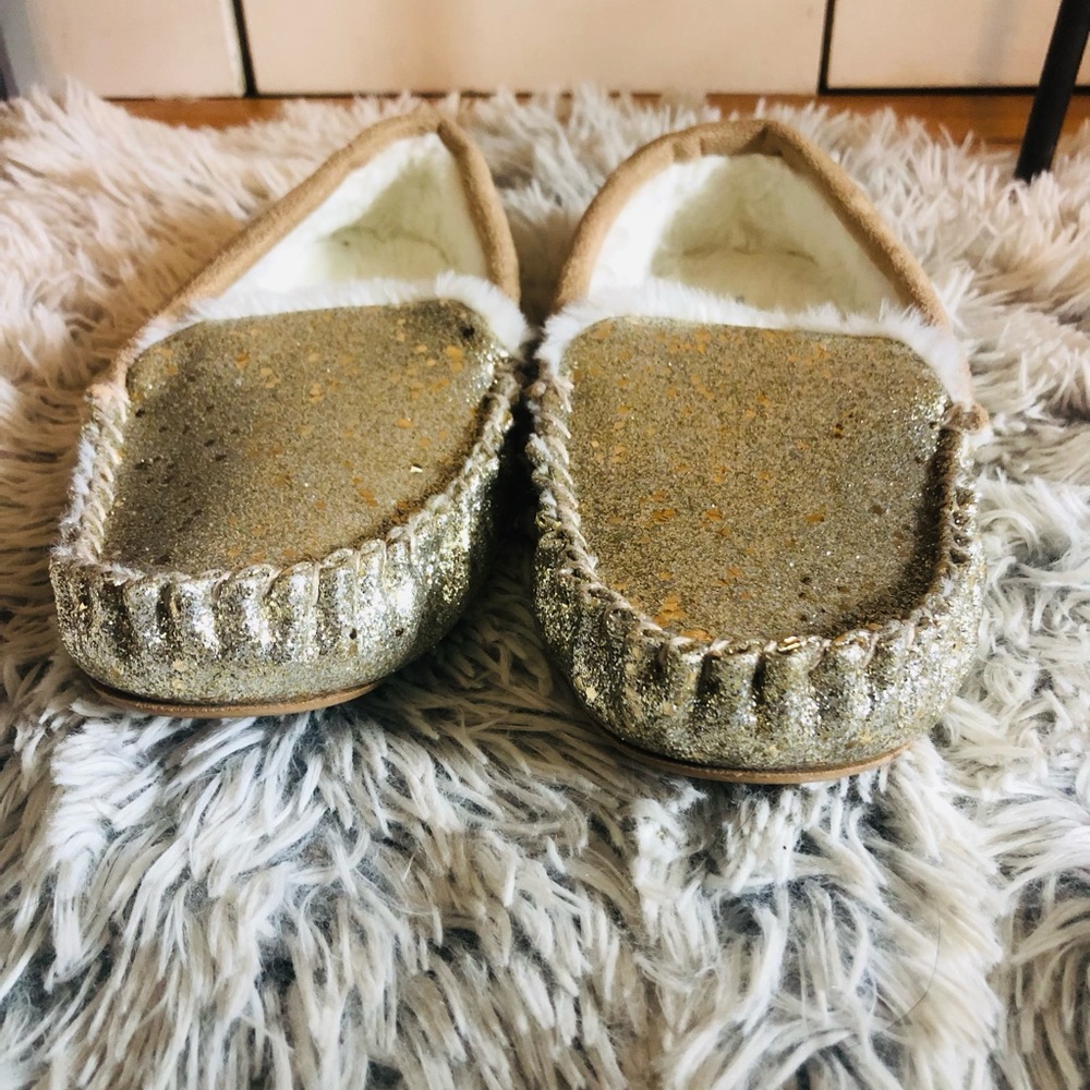 Brand new, fuzzy soft moccasin slippers